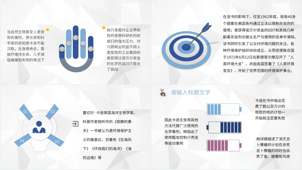 寂静的春天读书分享PPT模板 寂静的春天读书分享PPT模板