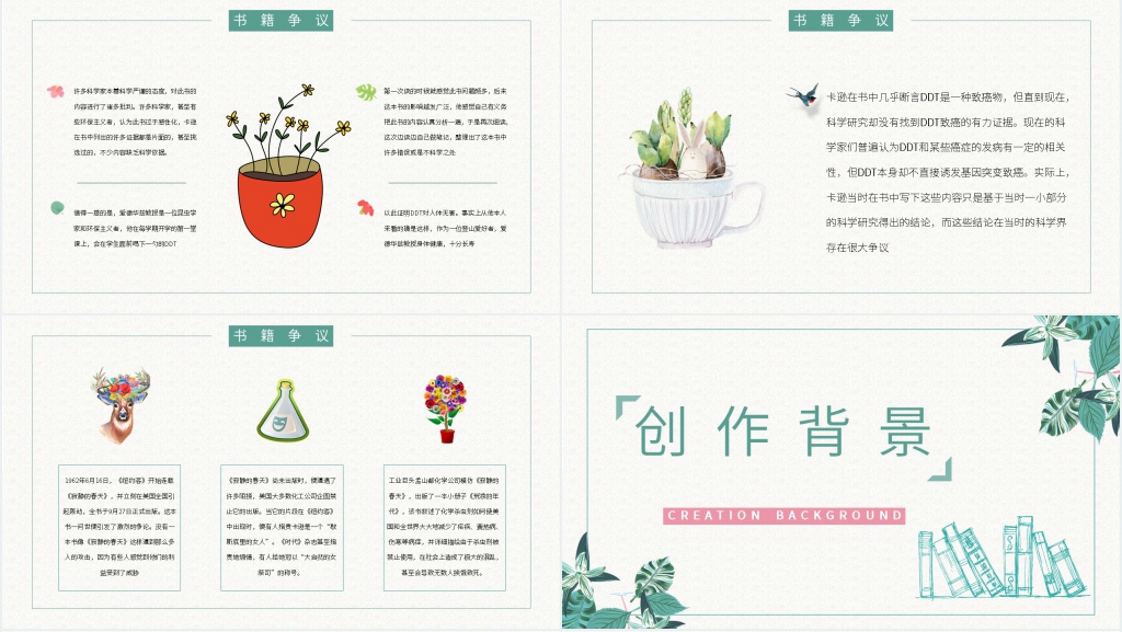 名著导读寂静的春天PPT模板 名著导读寂静的春天PPT模板
