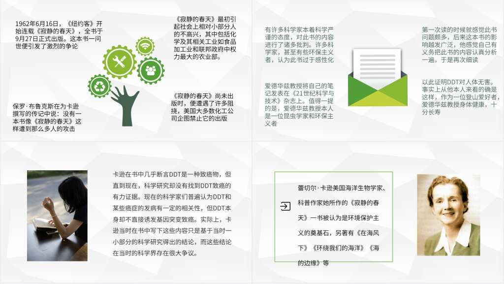 寂静的春天读书推介PPT模板 寂静的春天读书推介PPT模板