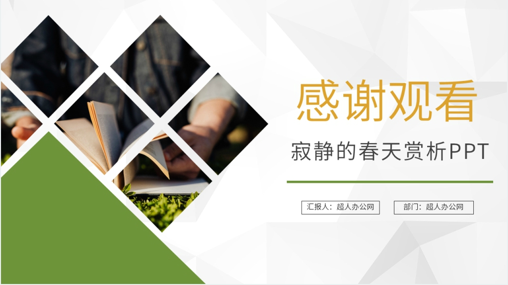 寂静的春天赏析PPT模板 寂静的春天赏析PPT模板