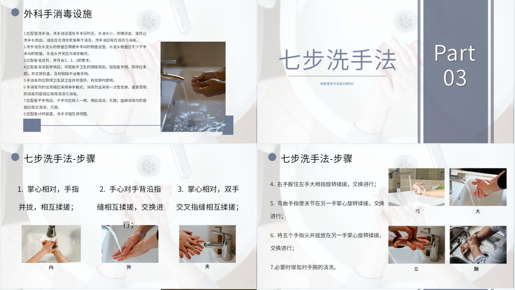 手卫生七步洗手法流程PPT模板 手卫生七步洗手法流程PPT模板