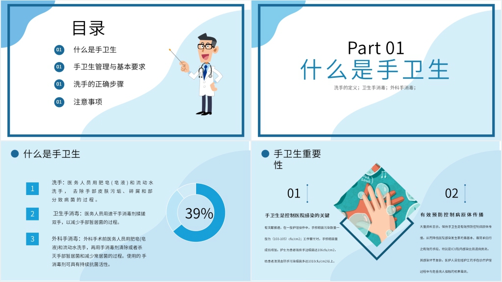 学校手卫生宣传手册PPT模板 学校手卫生宣传手册PPT模板