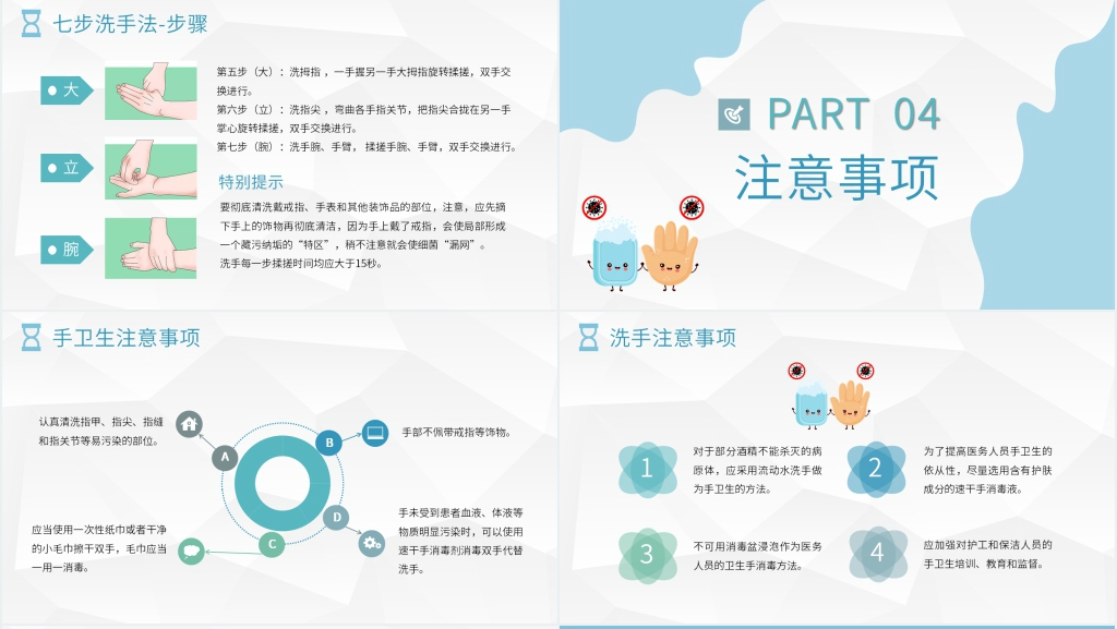手卫生健康教育宣传PPT模板 手卫生健康教育宣传PPT模板