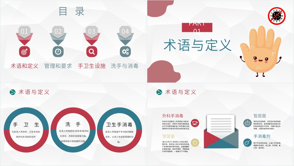 中学生手卫生常识PPT模板