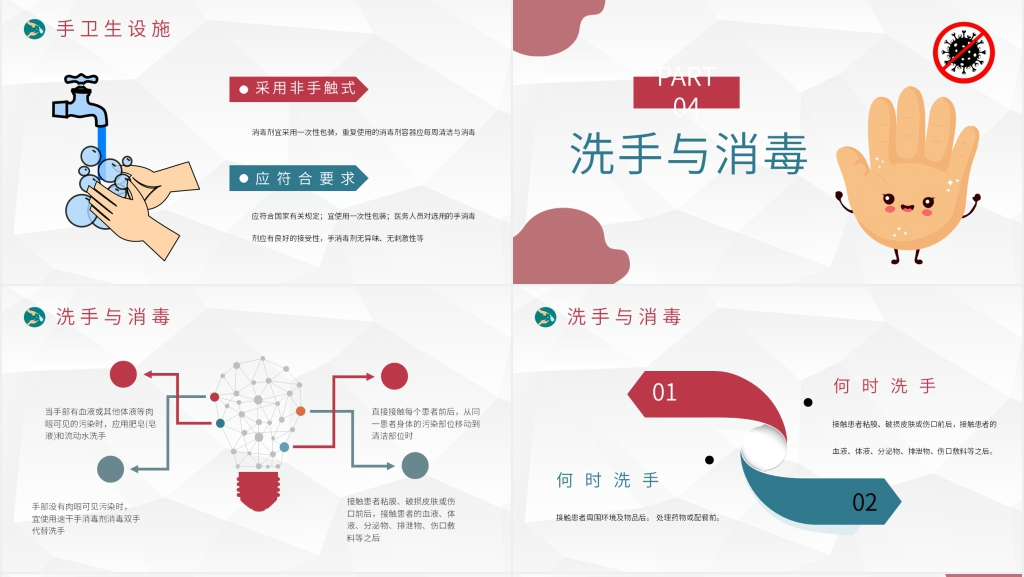 中学生手卫生常识PPT模板