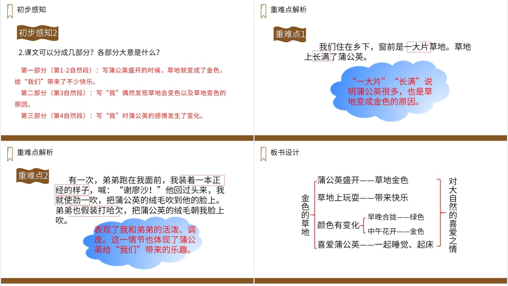 人教版三年级语文上册《金色的草地》PPT课件 人教版三年级语文上册《金色的草地》PPT课件