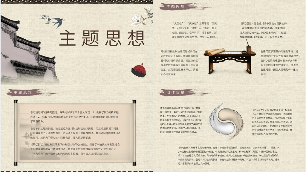 阿Q正传赏析PPT模板 阿Q正传赏析PPT模板