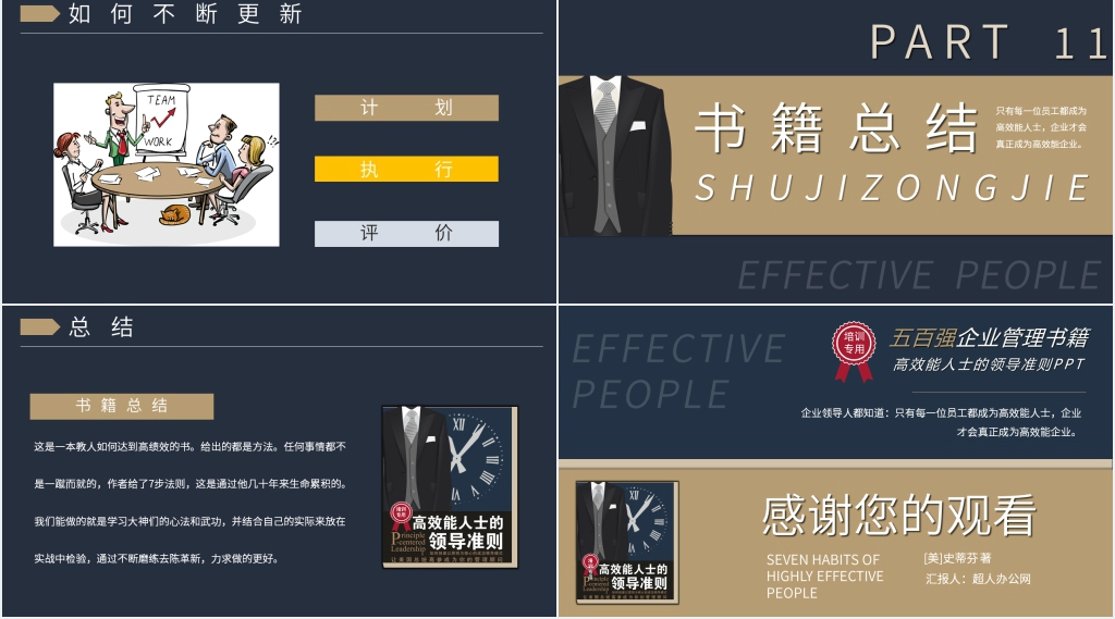 企业领导人高效能人士的七个习惯PPT模板 企业领导人高效能人士的七个习惯PPT模板