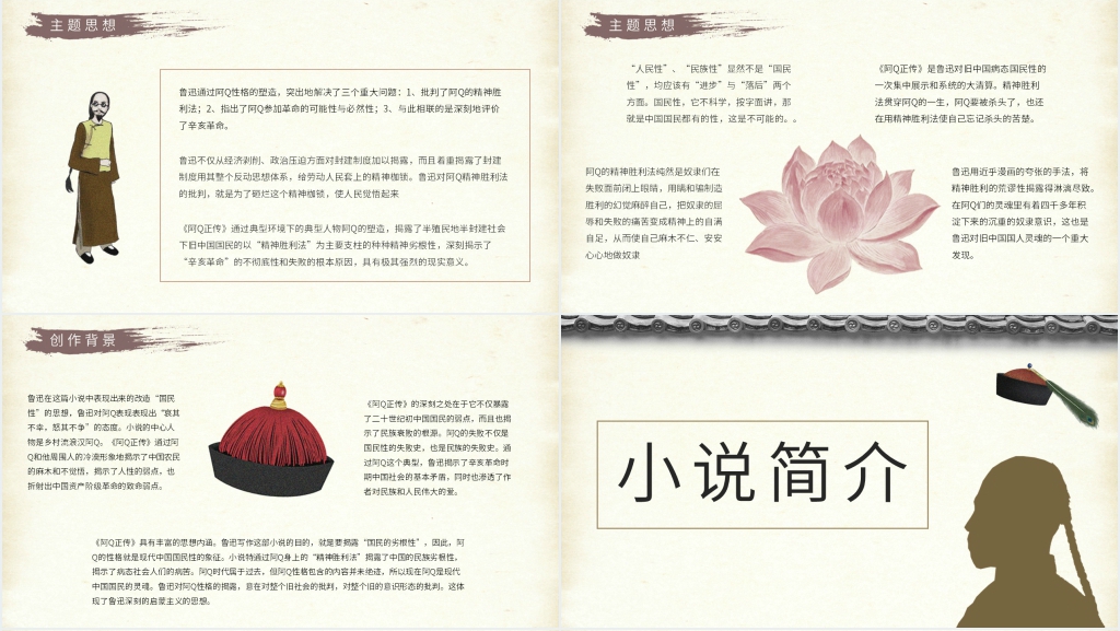 阿Q正传全文讲解PPT模板 阿Q正传全文讲解PPT模板