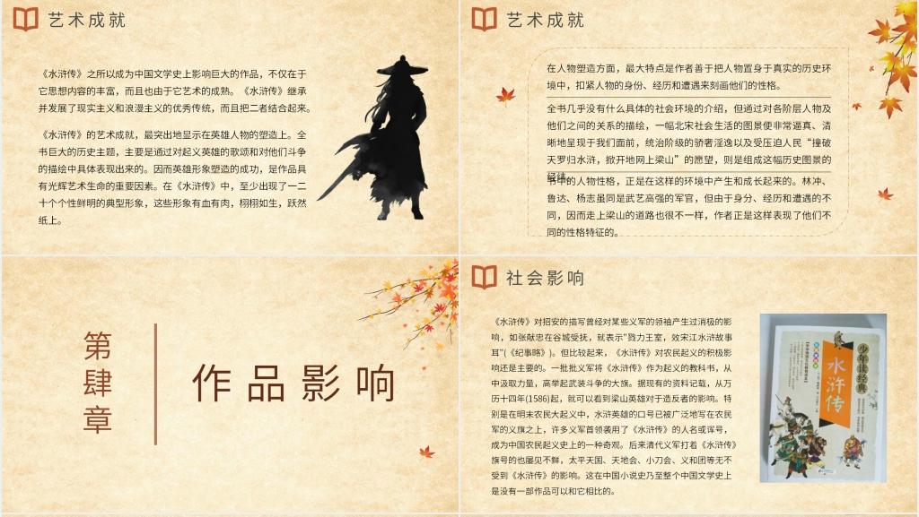 水浒传欣赏PPT模板