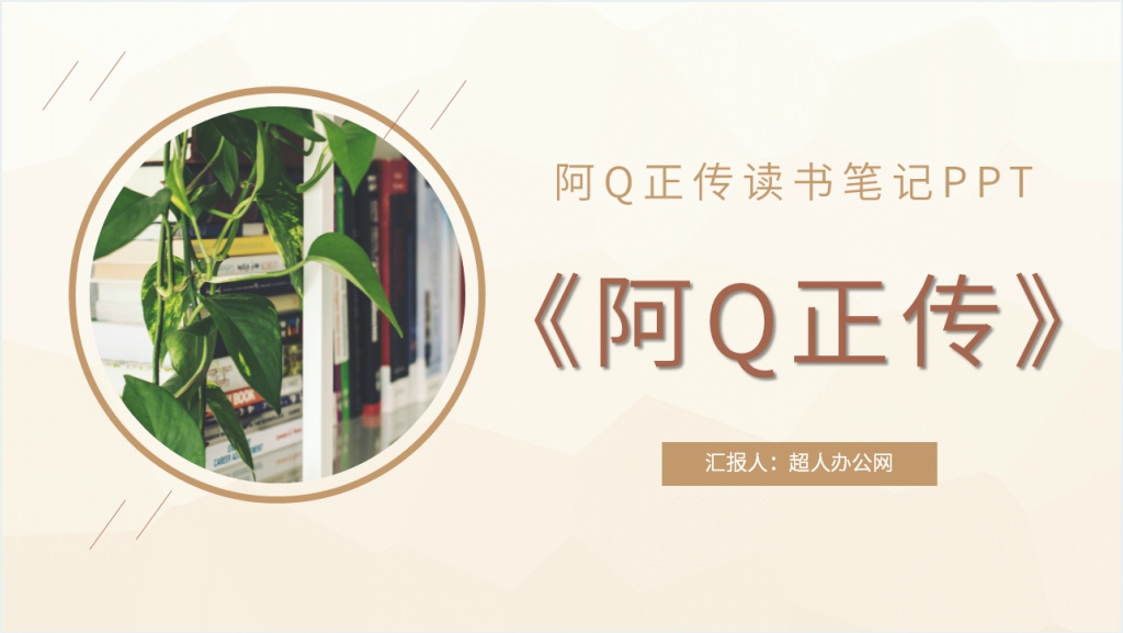 阿Q正传读书笔记PPT模板截图