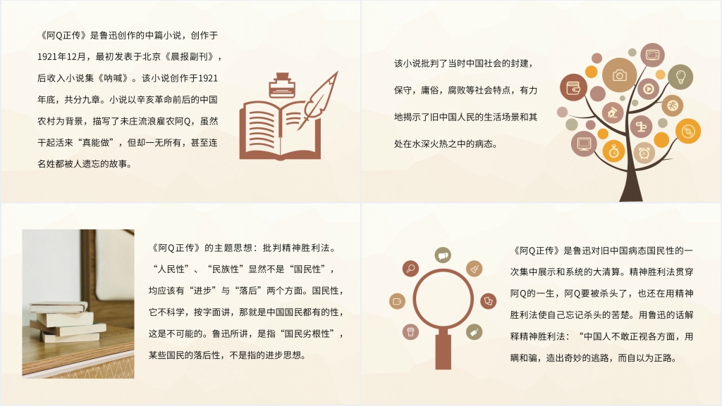 阿Q正传读书笔记PPT模板 阿Q正传读书笔记PPT模板