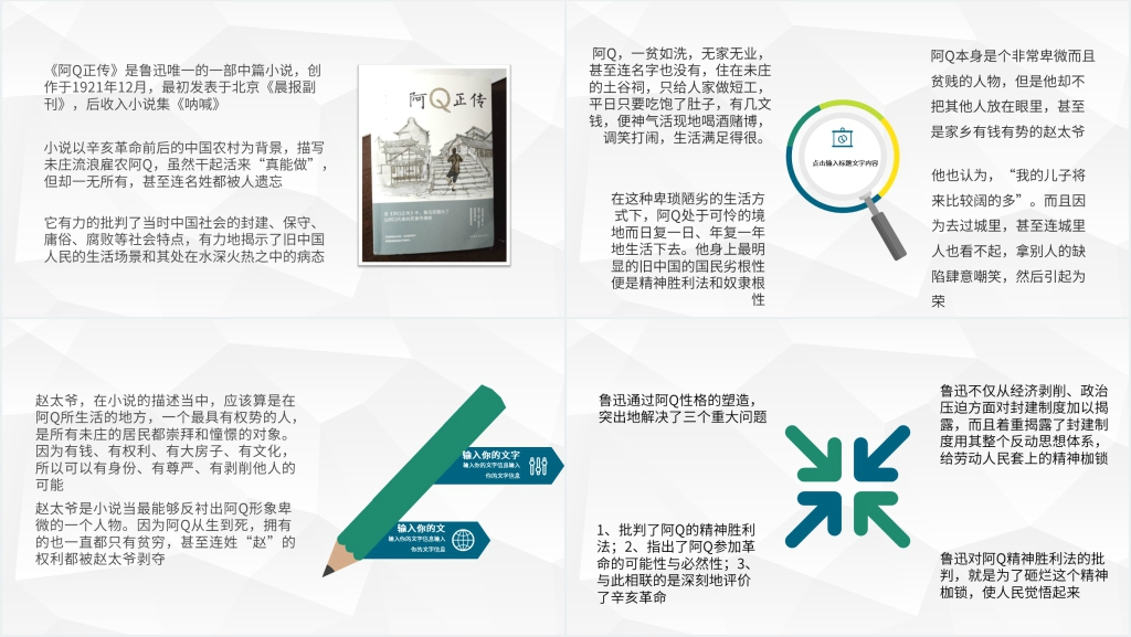 阿Q正传简介PPT模板 阿Q正传简介PPT模板