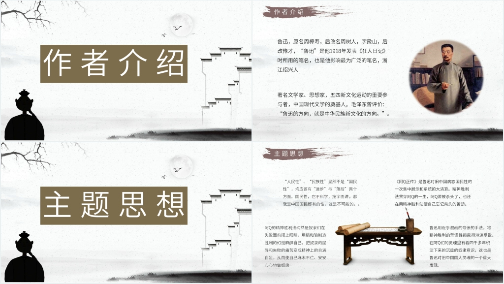 阿Q正传演讲PPT模板 阿Q正传演讲PPT模板
