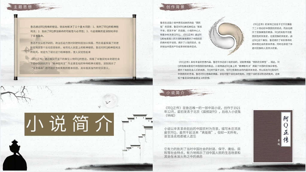 阿Q正传演讲PPT模板 阿Q正传演讲PPT模板