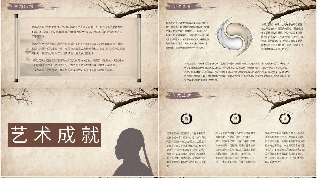 介绍阿Q正传PPT模板 介绍阿Q正传PPT模板