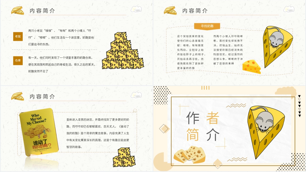 谁动了我的奶酪读书体会PPT模板 谁动了我的奶酪读书体会PPT模板
