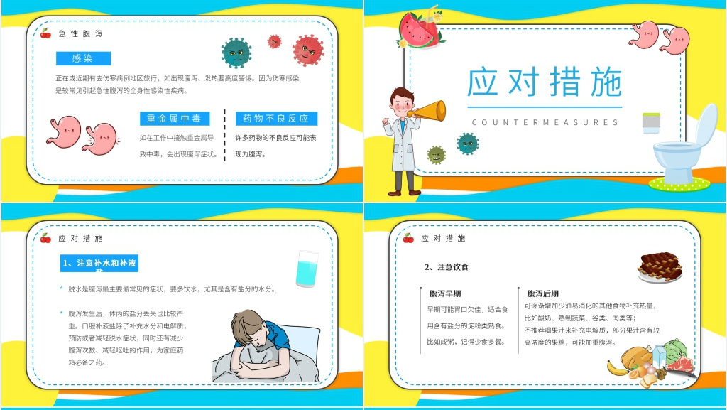 夏季腹泻的预防知识PPT模板