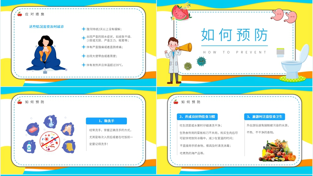 夏季腹泻的预防知识PPT模板