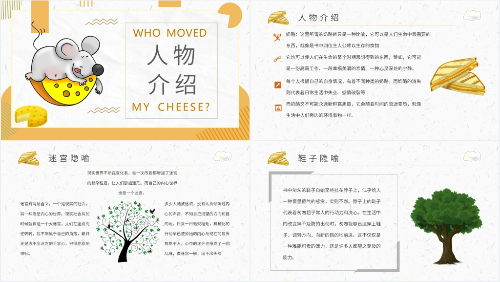 谁动了我的奶酪图文PPT模板 谁动了我的奶酪图文PPT模板