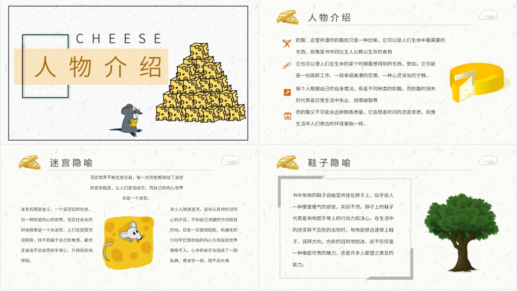 谁动了我的奶酪读书分享PPT模板 谁动了我的奶酪读书分享PPT模板