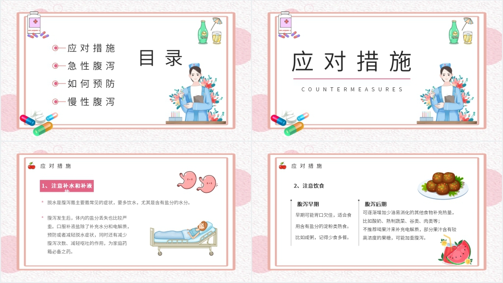 怎样才能预防夏季腹泻PPT模板 怎样才能预防夏季腹泻PPT模板