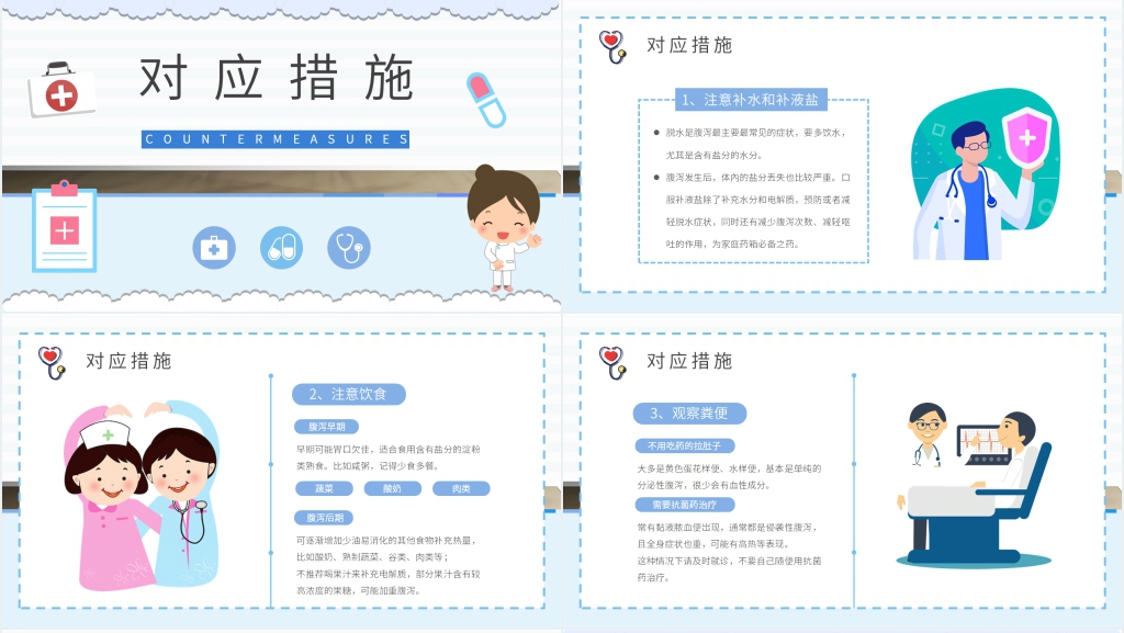 夏季腹泻的健康宣传内容PPT模板