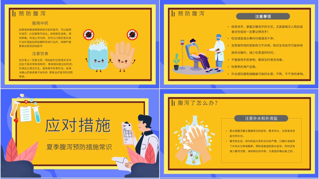 夏季高发腹泻如何处理PPT模板 夏季高发腹泻如何处理PPT模板