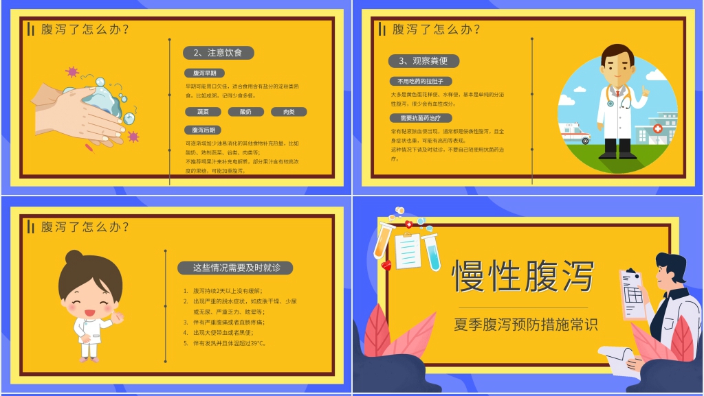 夏季高发腹泻如何处理PPT模板 夏季高发腹泻如何处理PPT模板