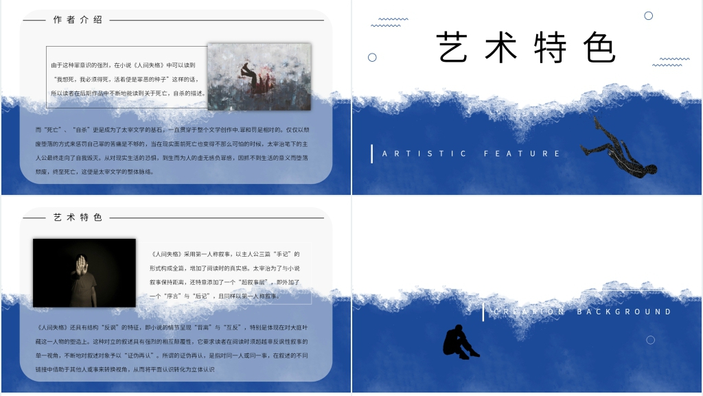 人间失格好书介绍PPT模板 人间失格好书介绍PPT模板