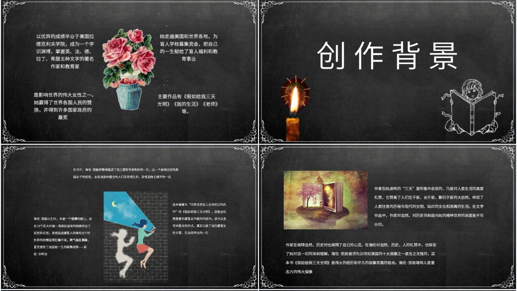 名著假如给我三天光明PPT模板 名著假如给我三天光明PPT模板