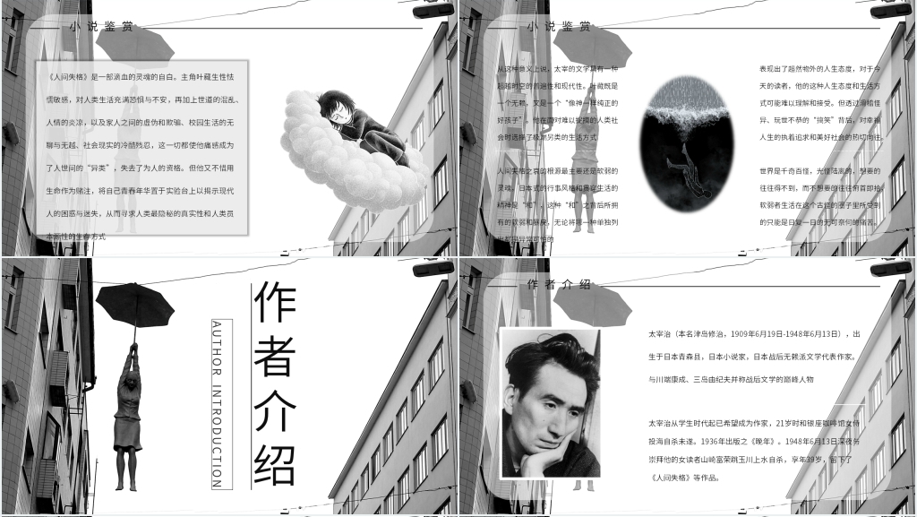 人间失格课前分享PPT模板 人间失格课前分享PPT模板