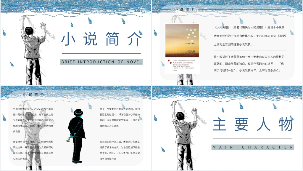 人间失格小说讲解PPT模板 人间失格小说讲解PPT模板