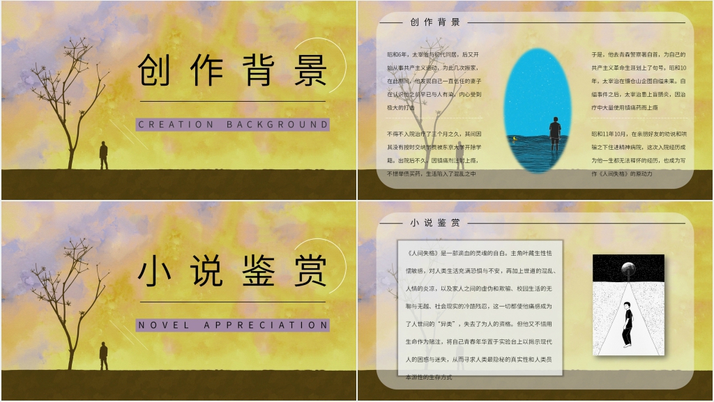 读书分享会人间失格PPT模板 读书分享会人间失格PPT模板