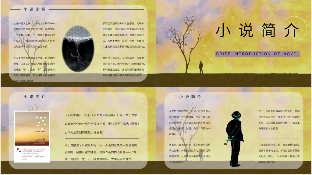 读书分享会人间失格PPT模板 读书分享会人间失格PPT模板