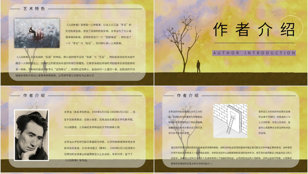 读书分享会人间失格PPT模板 读书分享会人间失格PPT模板