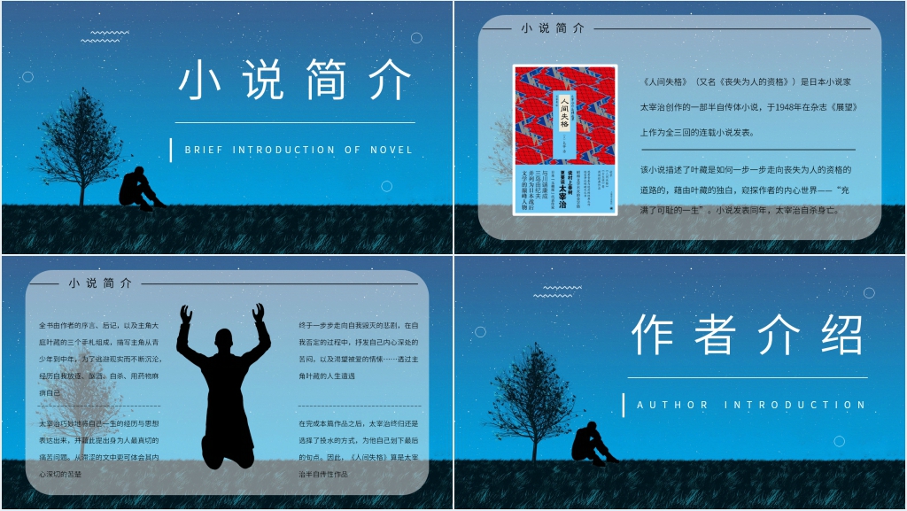 人间失格书籍介绍PPT模板 人间失格书籍介绍PPT模板