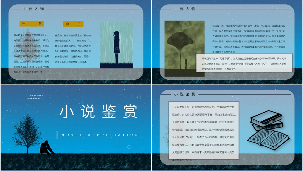 人间失格书籍介绍PPT模板 人间失格书籍介绍PPT模板