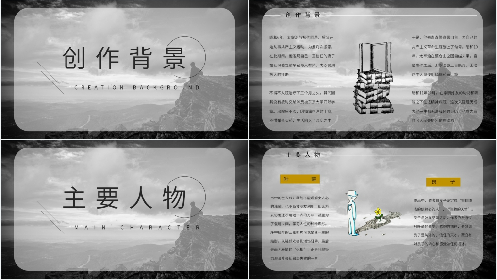 人间失格读书会分享PPT模板 人间失格读书会分享PPT模板