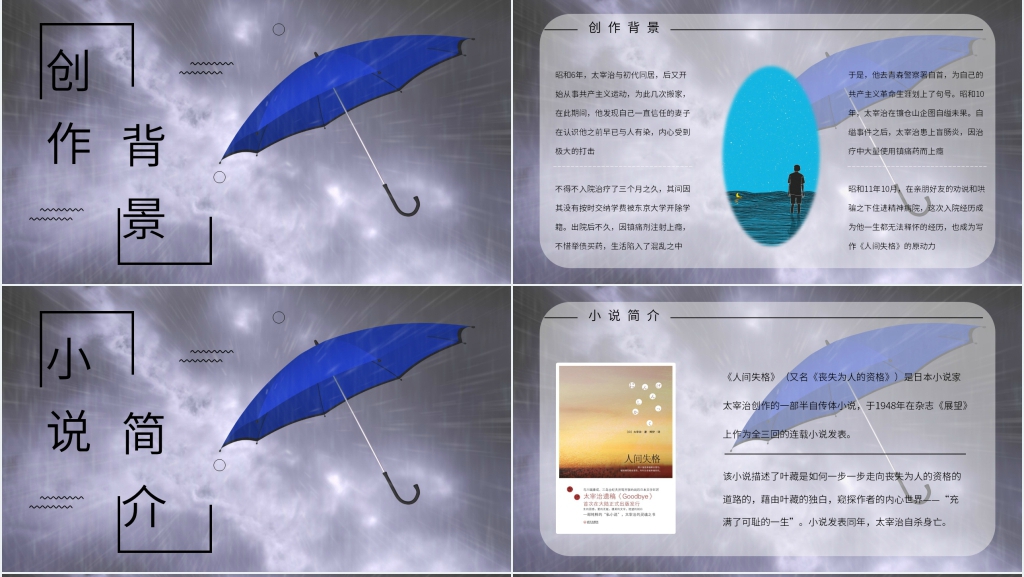 人间失格小说介绍PPT模板 人间失格小说介绍PPT模板