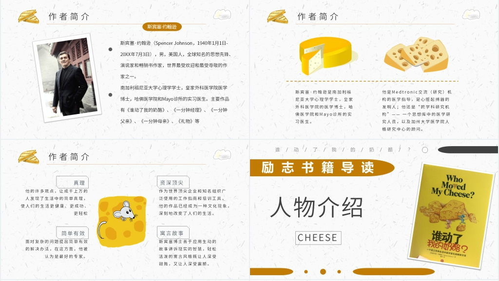 谁动了我的奶酪心得感悟PPT模板 谁动了我的奶酪心得感悟PPT模板
