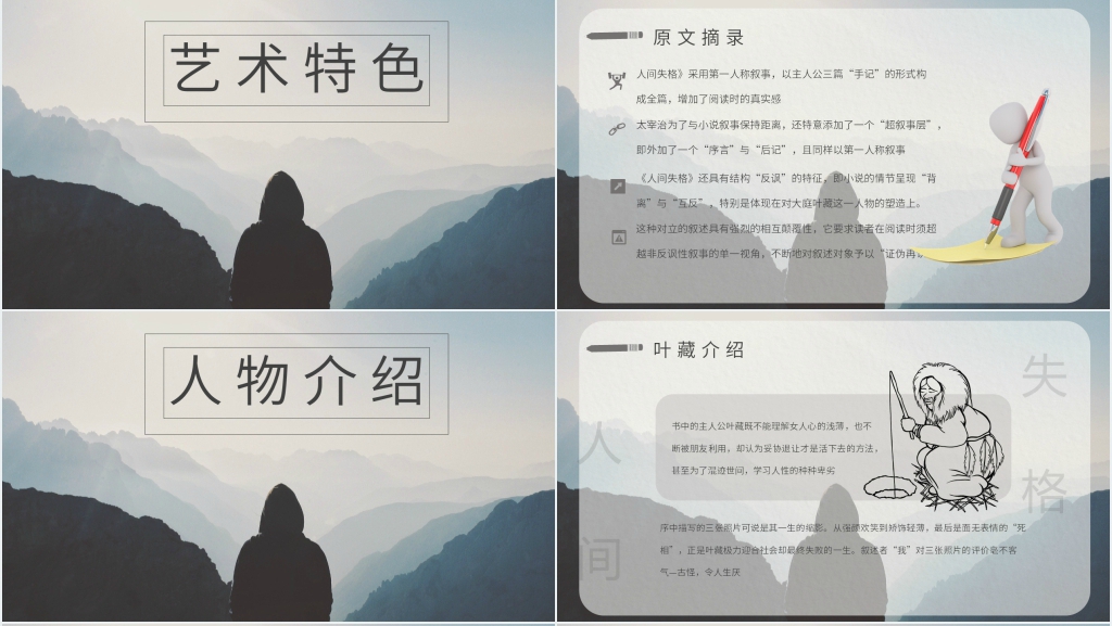 人间失格阅读分享PPT模板 人间失格阅读分享PPT模板