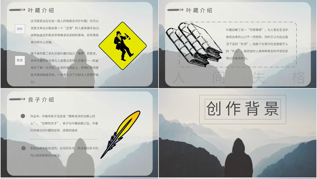 人间失格阅读分享PPT模板 人间失格阅读分享PPT模板
