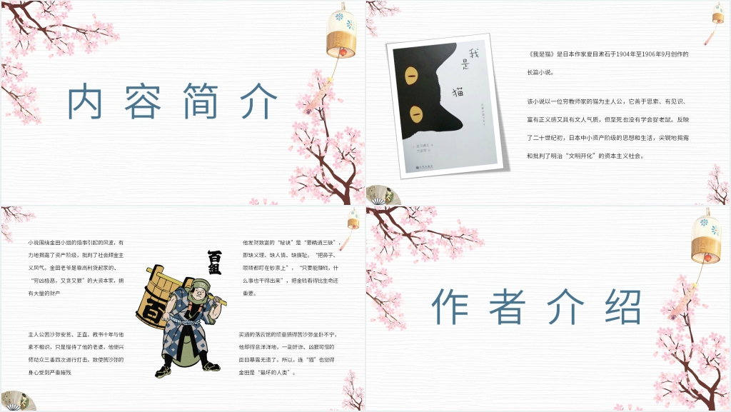 我是猫赏析PPT模板