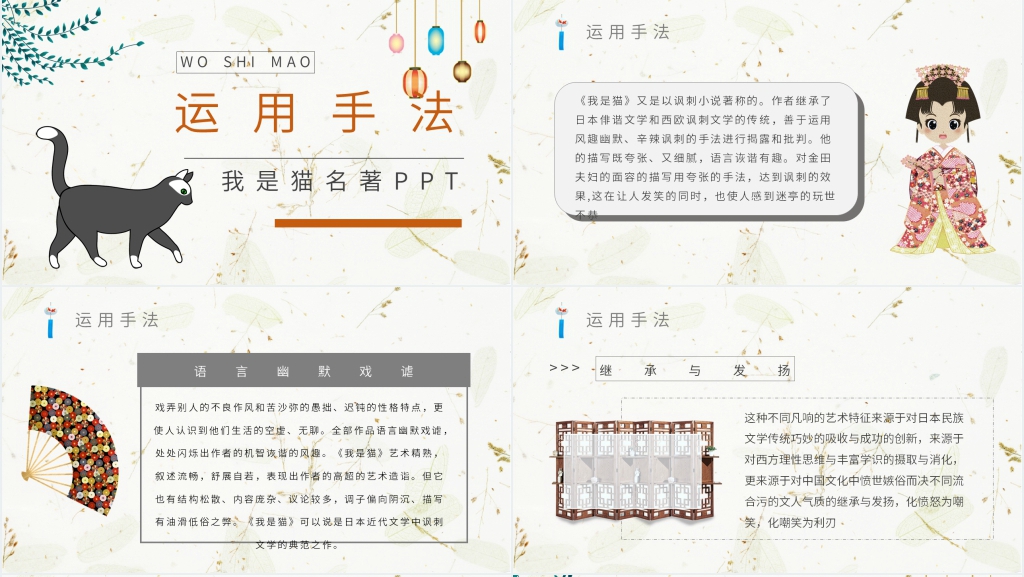 我是猫名著PPT模板 我是猫名著PPT模板