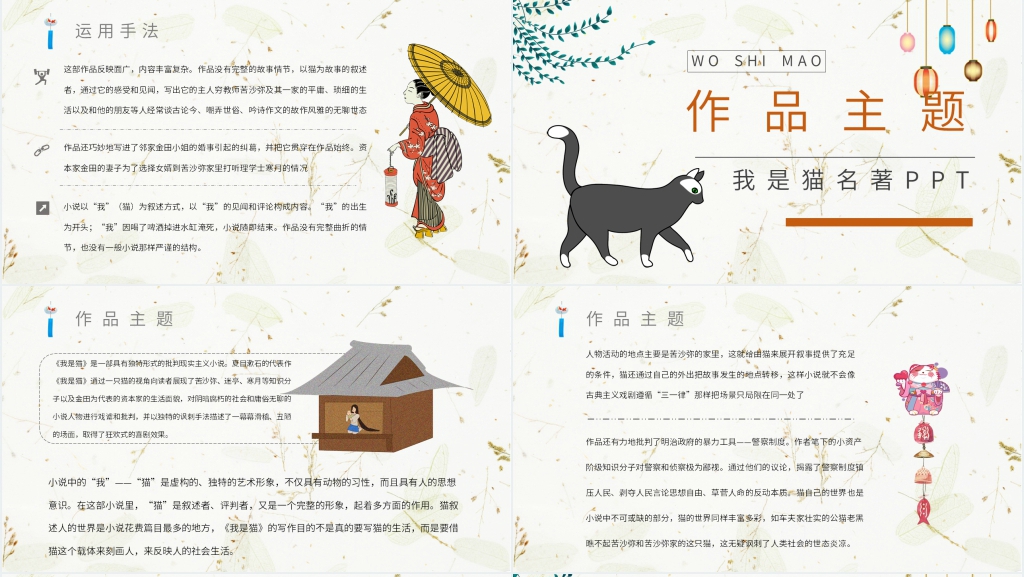 我是猫名著PPT模板 我是猫名著PPT模板