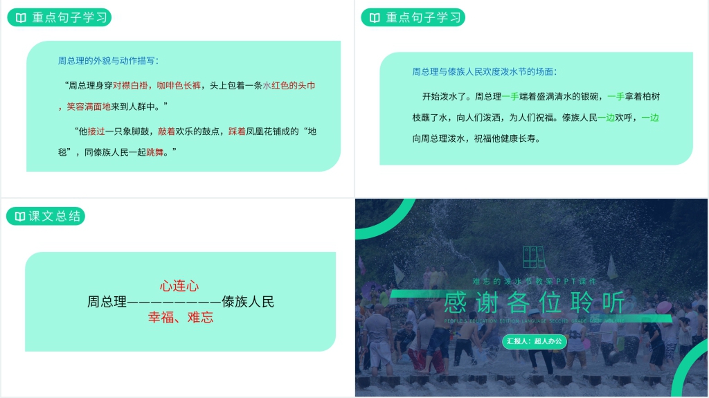 人教版二年级上册语文《难忘的泼水节》教案PPT课件 人教版二年级上册语文《难忘的泼水节》教案PPT课件