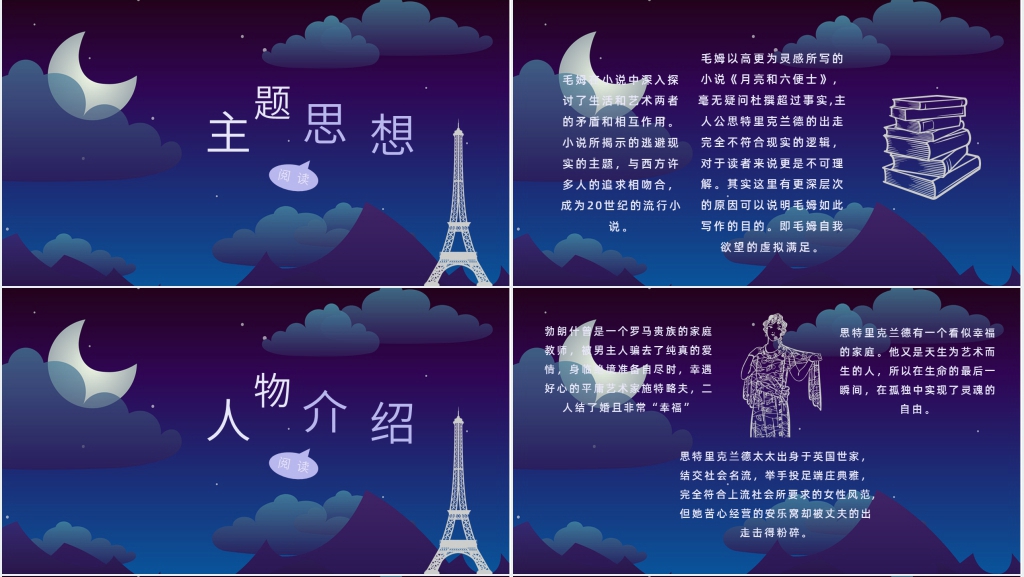 月亮与六便士作者简介PPT模板 月亮与六便士作者简介PPT模板