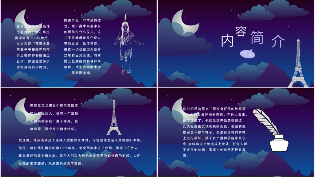 月亮与六便士作者简介PPT模板 月亮与六便士作者简介PPT模板