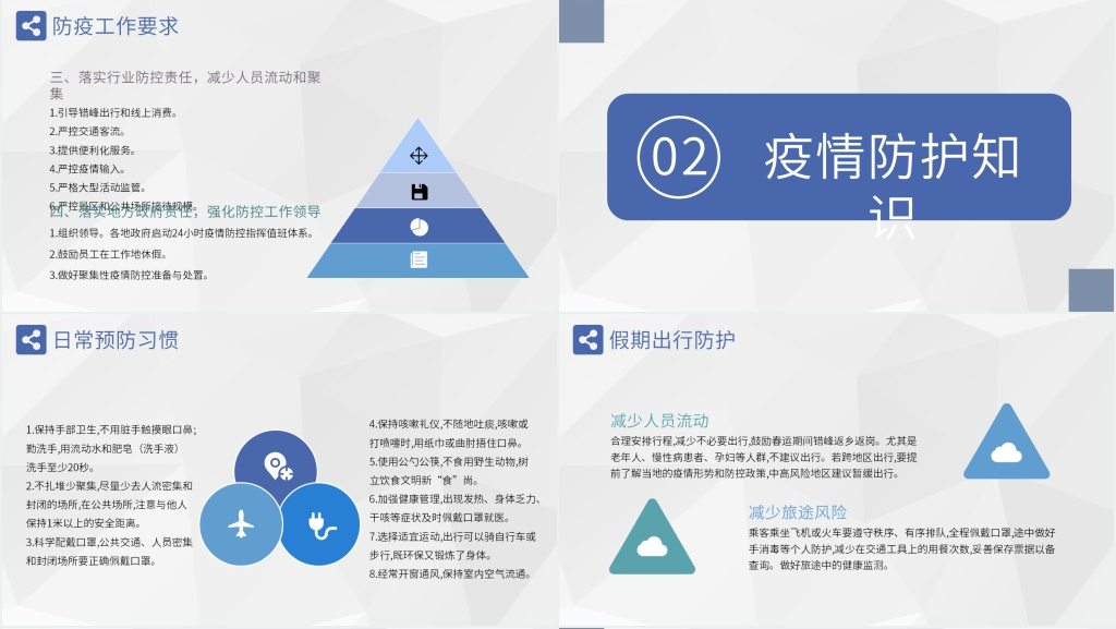 简洁针对春节前防疫培训PPT模板 简洁针对春节前防疫培训PPT模板